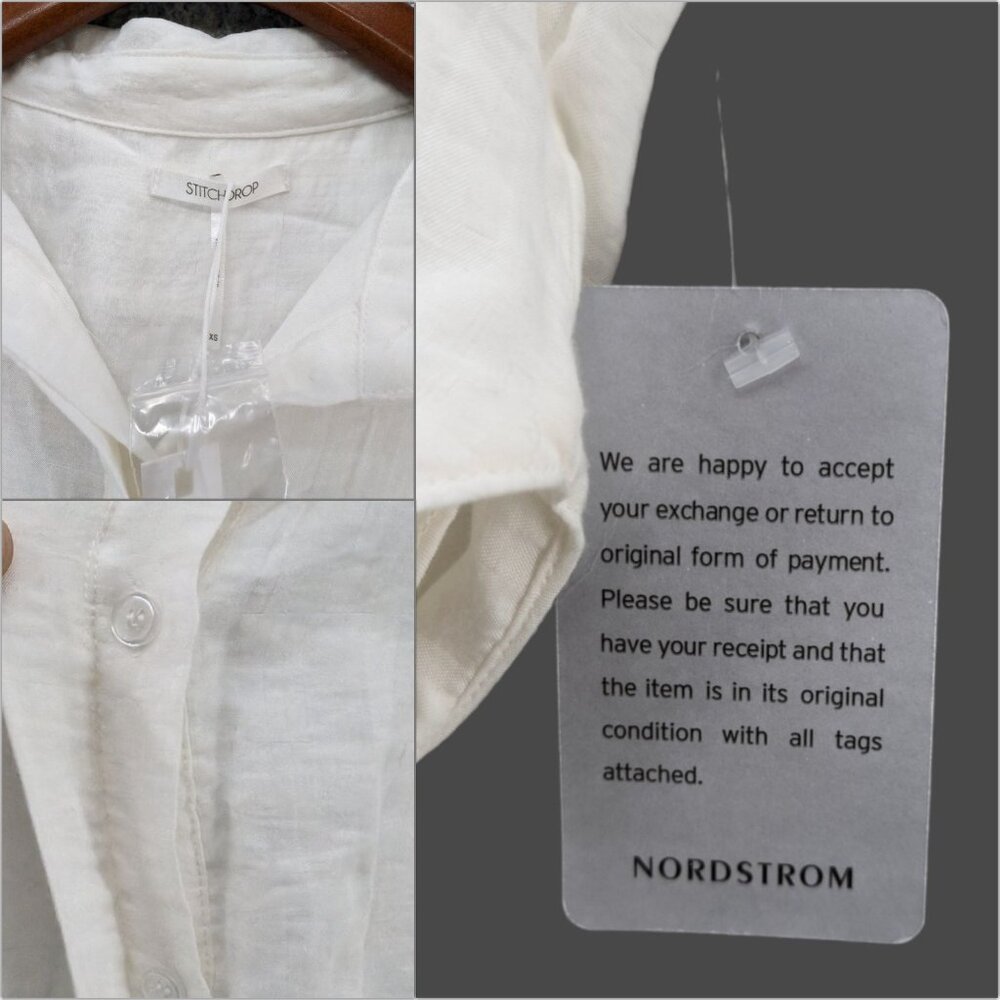 Stitchdrop Midi Dress Solid White Sleeveless Butt… - image 6